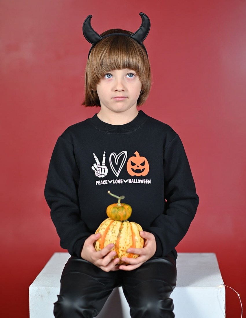 Лонгслив Лінк чорний Peace Love Halloween