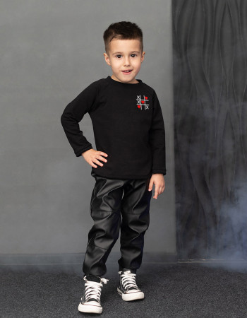 Лонгслив Лінк чорний Хрестики-нолики