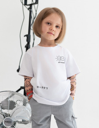 Футболка з тату-рукавами Дрейк Ukraine біла Best friends