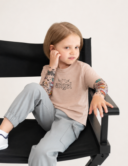 Футболка Дрейк з тату рукавами tattoo style Angel