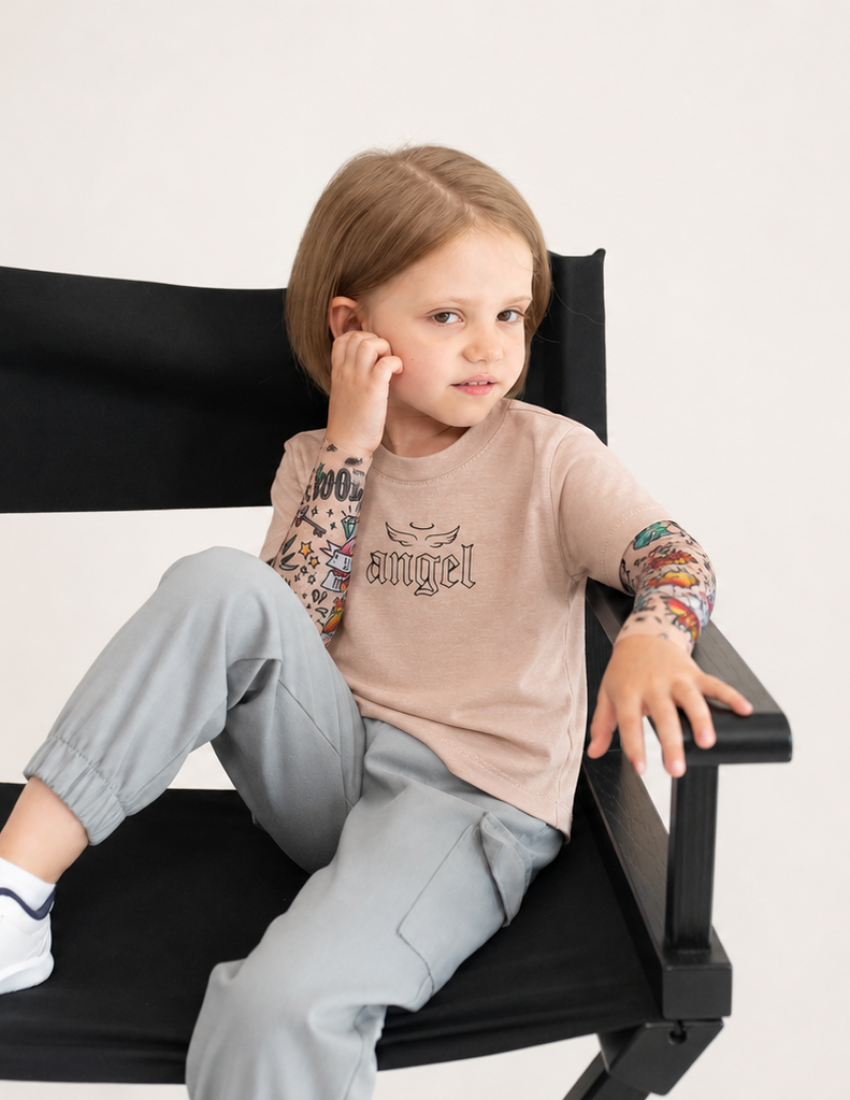 Футболка Дрейк з тату рукавами tattoo style Angel
