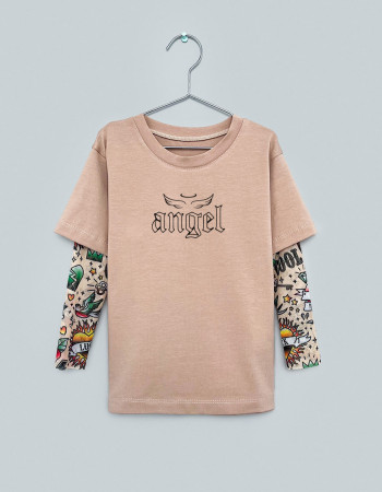 Футболка Дрейк з тату рукавами tattoo style Angel