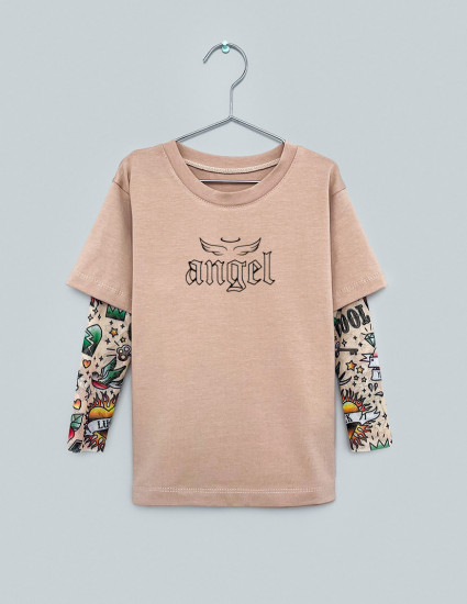 Футболка Дрейк з тату рукавами tattoo style Angel