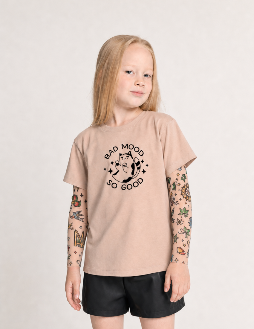 Футболка Дрейк з тату рукавами tattoo style Bad mood so good