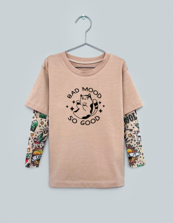 Футболка Дрейк з тату рукавами tattoo style Bad mood so good