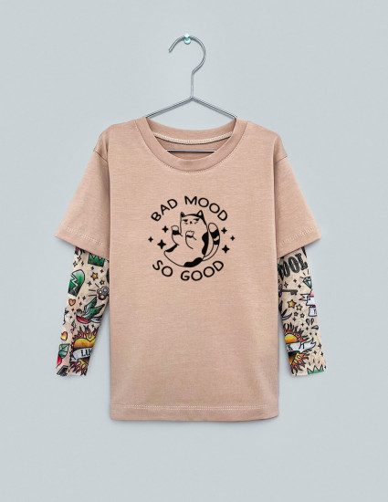 Футболка Дрейк з тату рукавами tattoo style Bad mood so good
