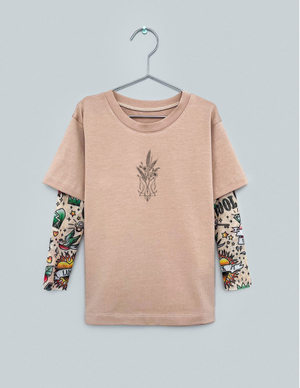 Футболка Дрейк з тату рукавами tattoo style Квітучий тризуб