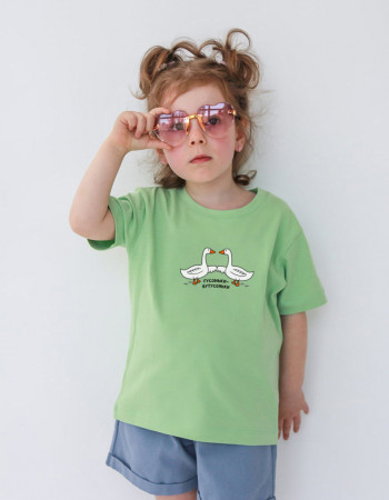 Футболка Овер фісташка Гусоньки-бутусоньки