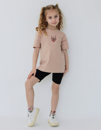 Футболка Овер тілесна Тризуб Вишиванка