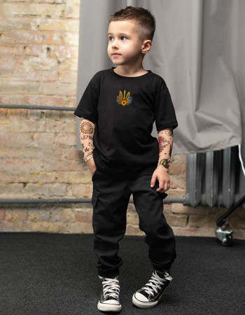 Футболка Дрейк з тату-рукавами Ukraine Тризуб Квіти України