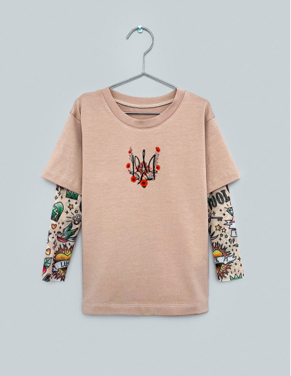 Футболка Дрейк з тату рукавами tattoo style Тризуб Вишиванка