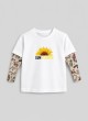 Футболка з тату-рукавами Дрейк Ukraine біла Sun Flower
