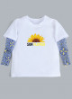 Футболка з тату-рукавами Дрейк Вишиванка біла Sun Flower Футболка з тату-рукавами Дрейк Вишиванка біла Sun Flower
