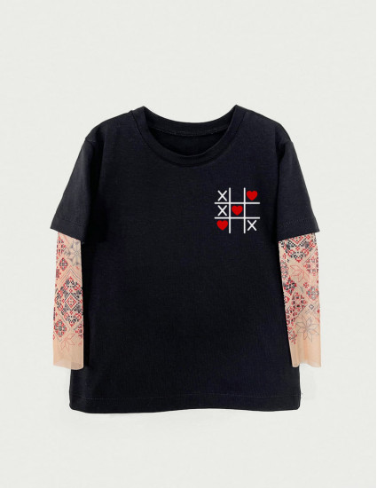 Футболка з тату-рукавами Дрейк Українські мотиви Хрестики-нолики