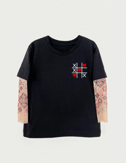 Футболка з тату-рукавами Дрейк Українські мотиви Хрестики-нолики