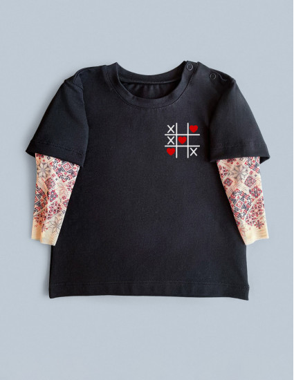 Футболка з тату-рукавами Дрейк Українські мотиви Хрестики-нолики