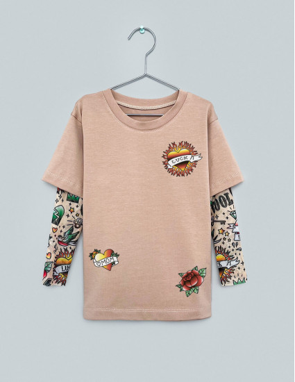 Футболка Дрейк з тату рукавами tattoo style Color's tattoo