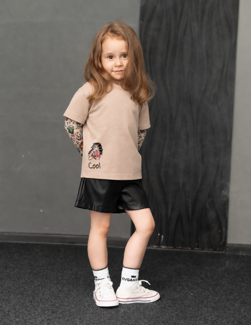 Футболка Дрейк з тату рукавами tattoo style Cool girl & cat