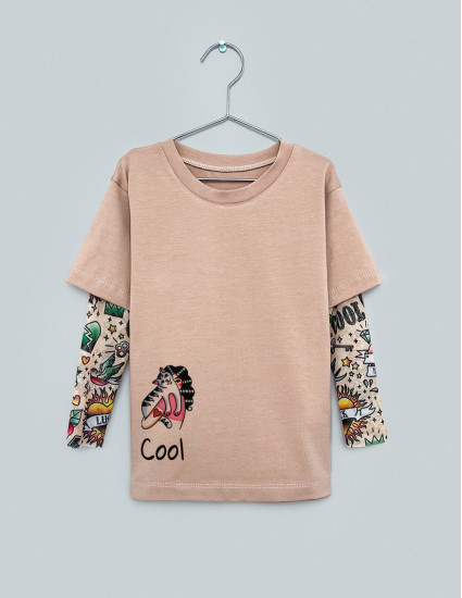 Футболка Дрейк з тату рукавами tattoo style Cool girl & cat