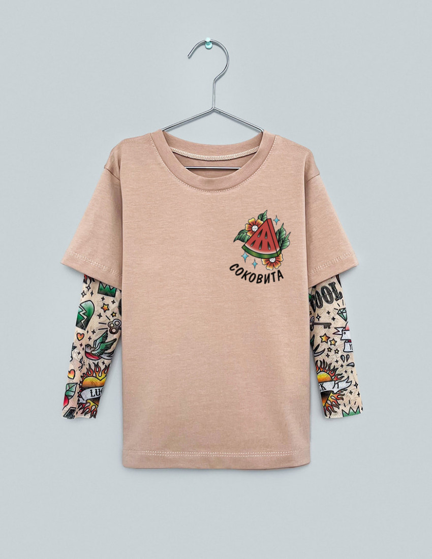 Футболка Дрейк з тату рукавами tattoo style Соковита