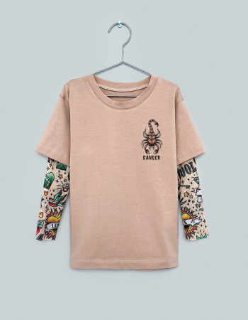 Футболка Дрейк з тату рукавами tattoo style Danger