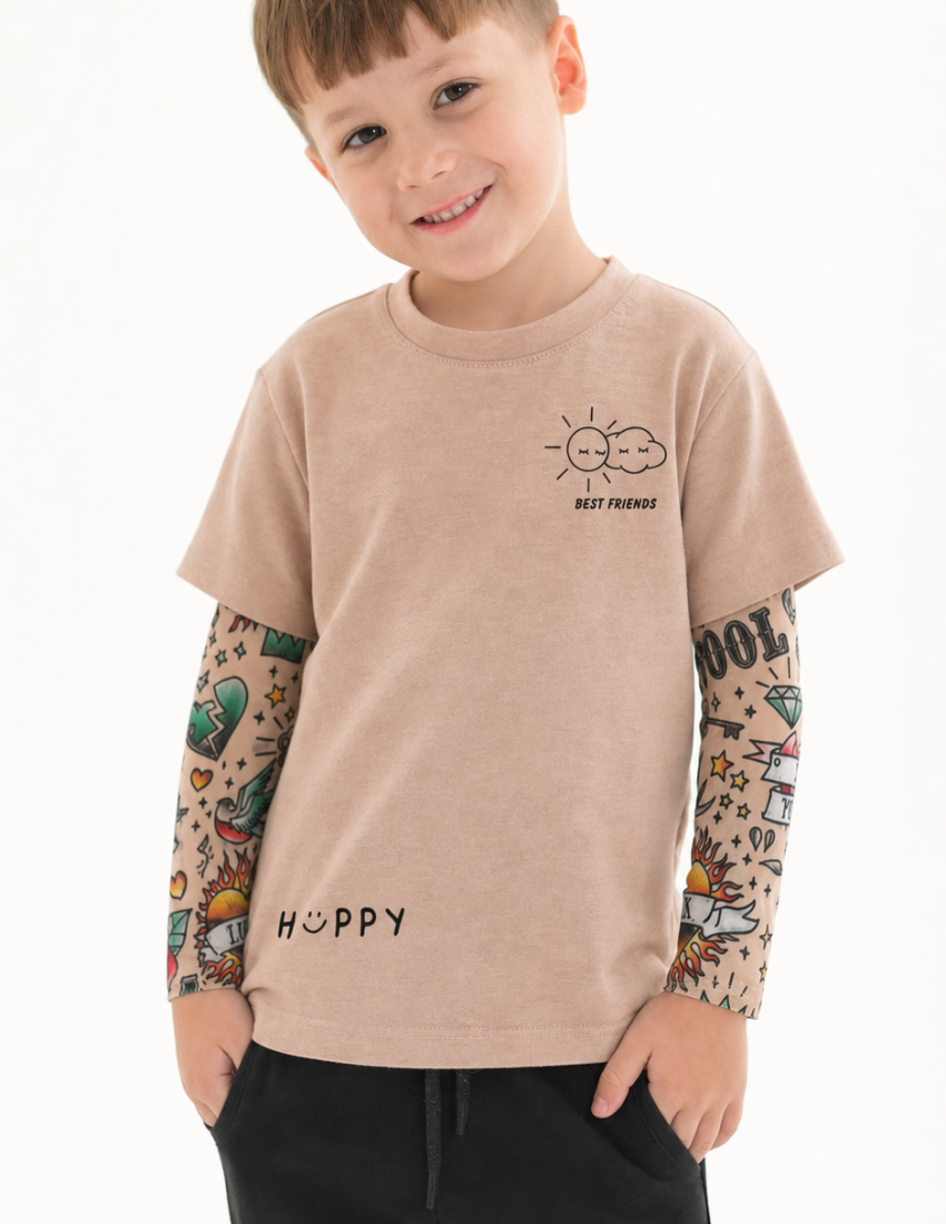 Футболка Дрейк з тату рукавами tattoo style Best friends