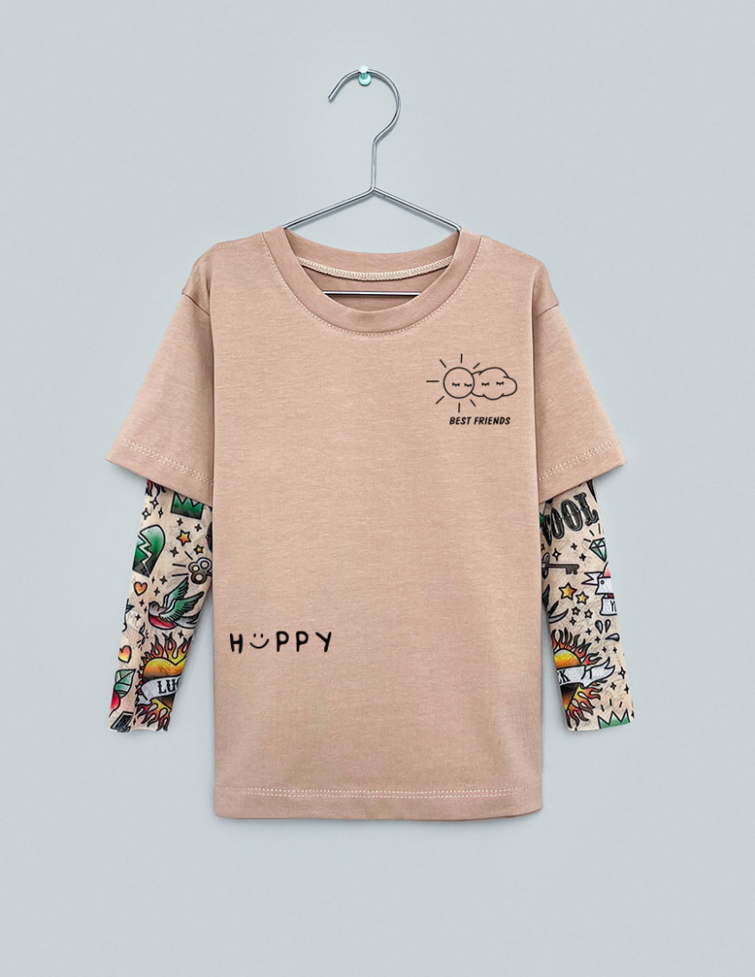 Футболка Дрейк з тату рукавами tattoo style Best friends