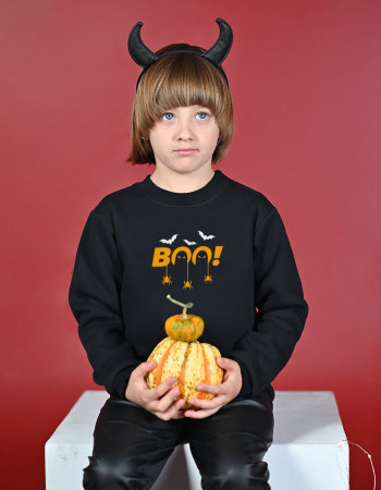 Джемпер Шелдон чорний з начосом Halloween Boo