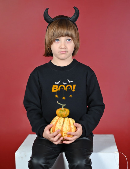 Джемпер Шелдон чорний з начосом Halloween Boo