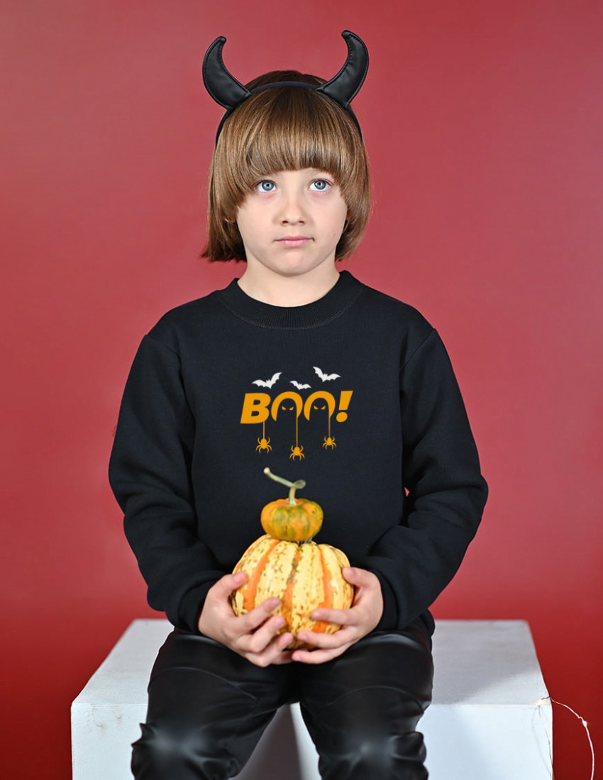 Джемпер Шелдон чорний з начосом Halloween Boo