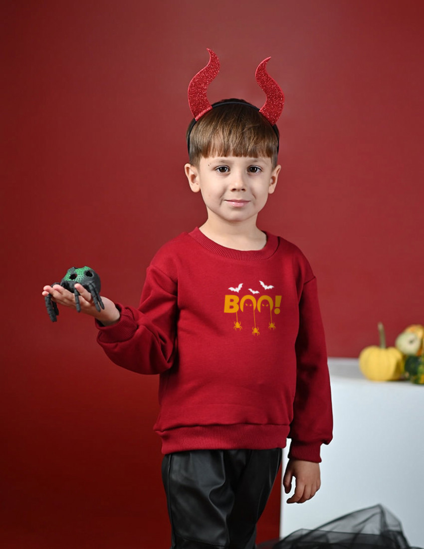 Світшот Джоуї бордовий Halloween Boo Світшот Джоуї бордовий Halloween Boo