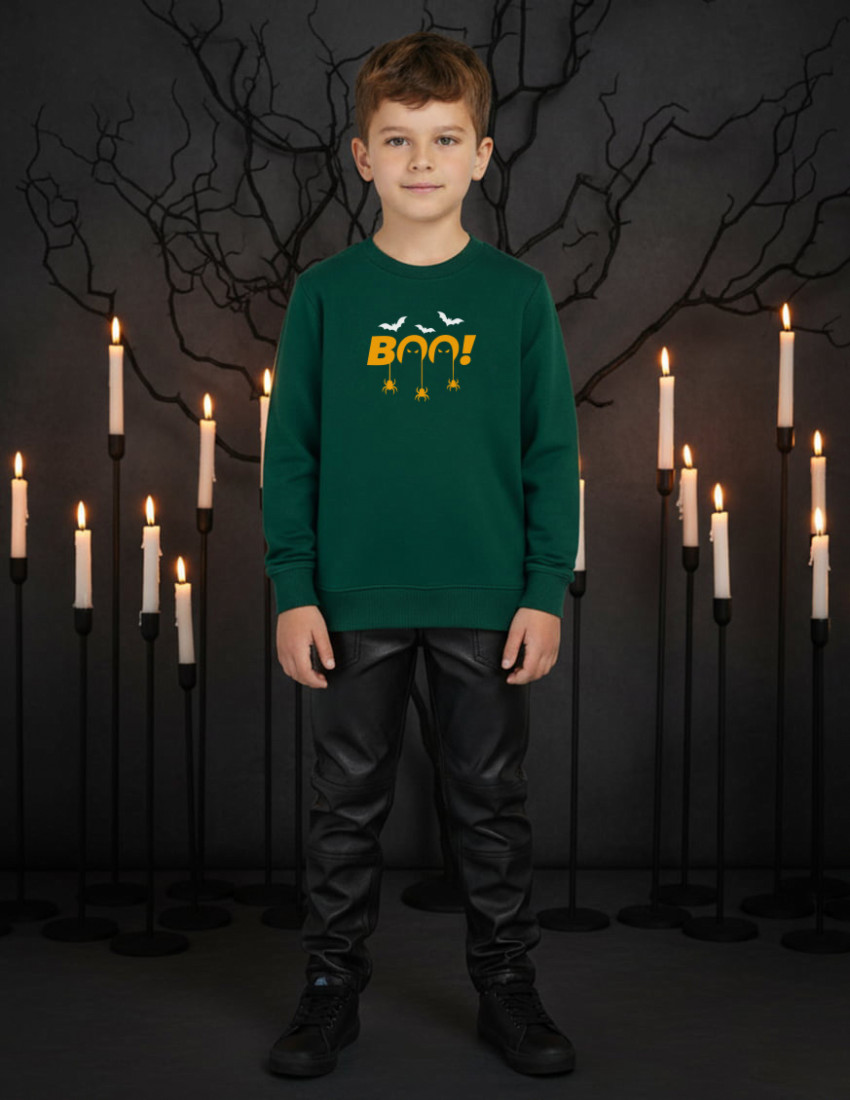 Світшот Джоуї темно-зелений Halloween Boo Світшот Джоуї темно-зелений Halloween Boo