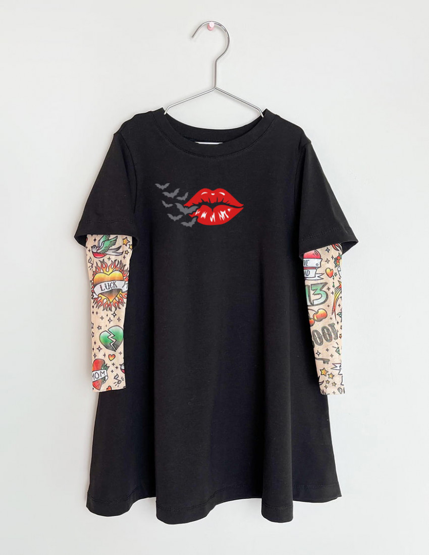Сукня Дрейк Tattoo style Bat Kiss Сукня Дрейк Tattoo style Bat Kiss