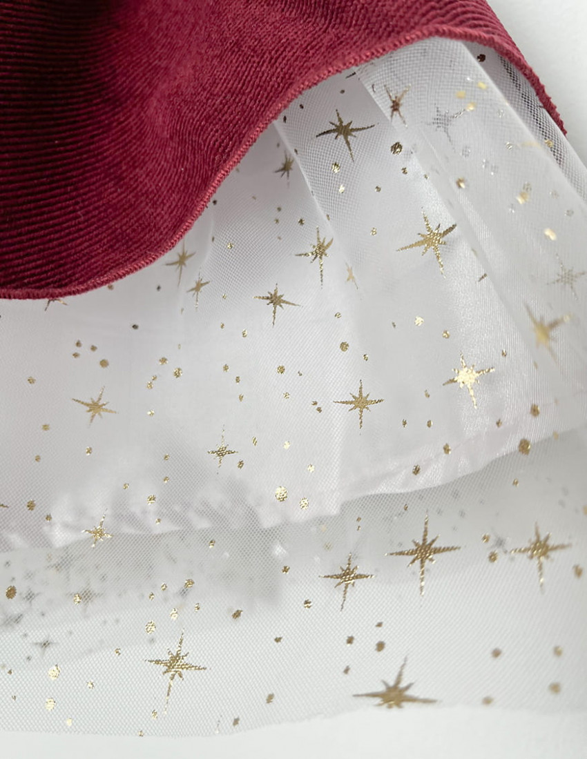 Спідниця Меррі бордова з білим