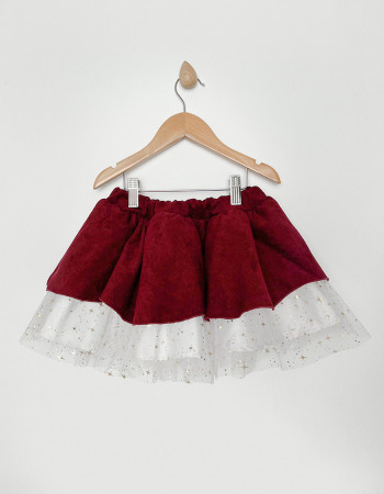 Спідниця Меррі бордова з білим