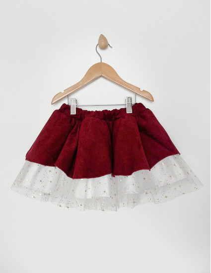 Спідниця Меррі бордова з білим