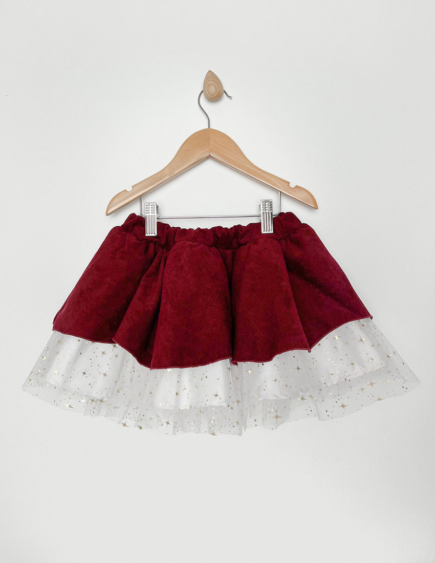 Спідниця Меррі бордова з білим