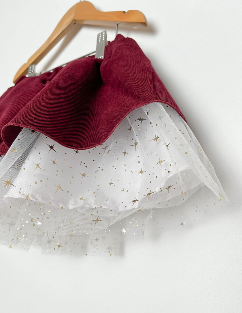 Спідниця Меррі бордова з білим