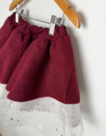 Спідниця Меррі бордова з білим