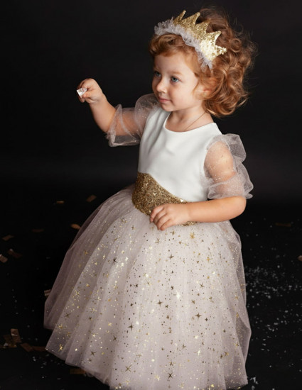 Сукня Еліза молочна з золотом