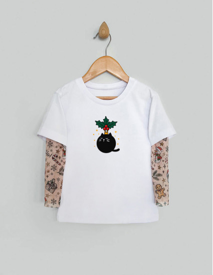 Футболка Дрейк з тату-рукавами Різдвяні історії біла Кото-іграшка