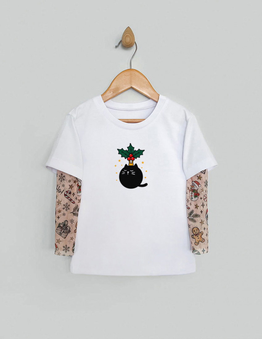 Футболка Дрейк з тату-рукавами Різдвяні історії біла Кото-іграшка