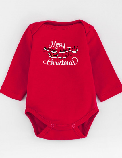 Боді червоний Merry Christmas