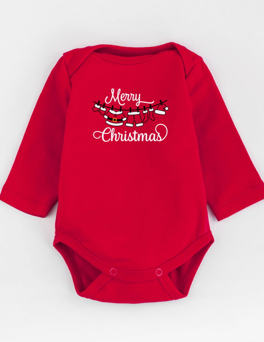 Боді червоний Merry Christmas