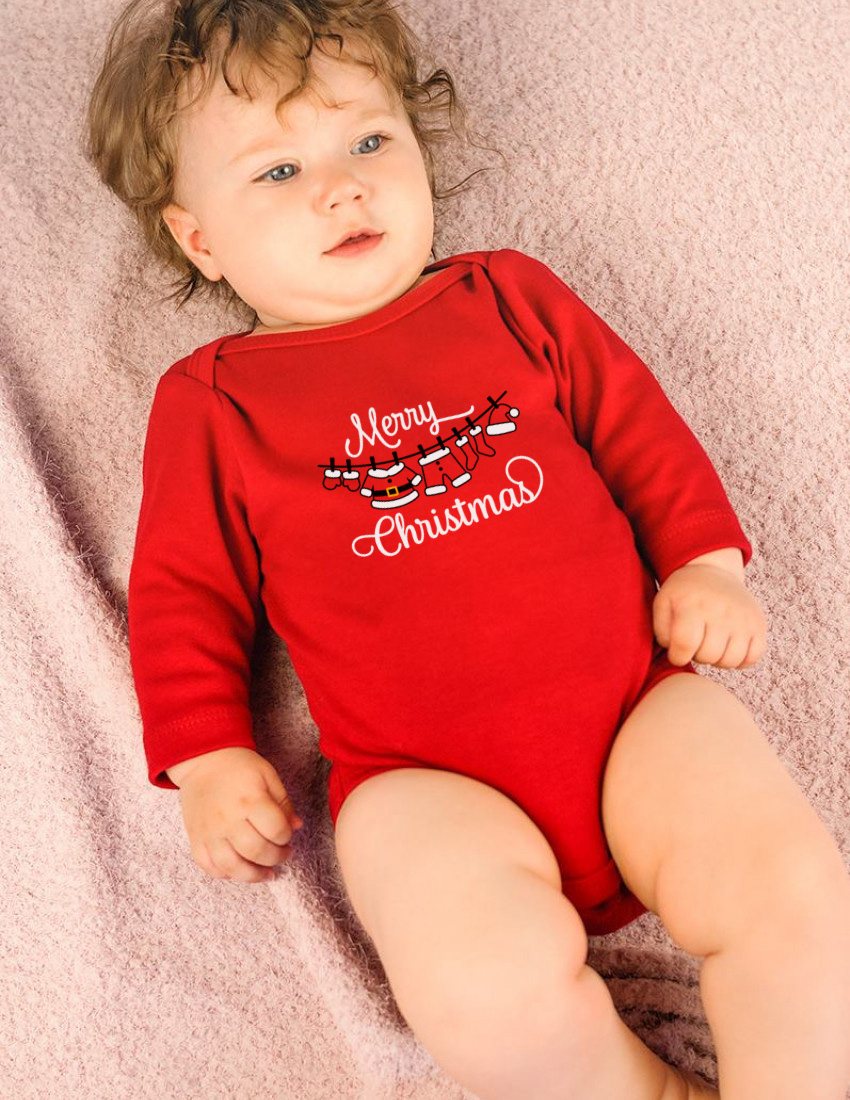 Боді червоний Merry Christmas