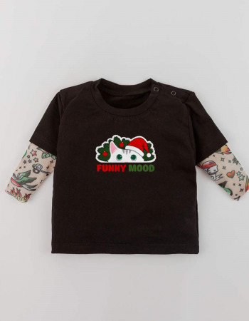 Футболка Дрейк з тату рукавами tattoo style Funny Mood Різдвяний