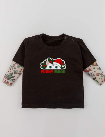 Футболка Дрейк з тату рукавами tattoo style Funny Mood Різдвяний