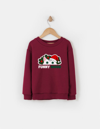 Світшот Джоуї бордовий Funny mood Різдвяний