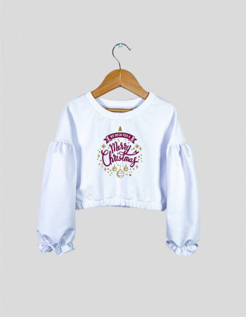 Джемпер Дейзі білий We wish you a Merry Christmas
