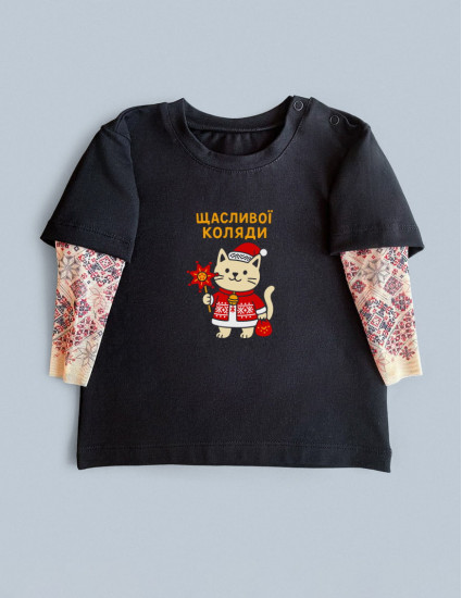 Футболка з тату-рукавами Дрейк Українські мотиви Щасливої Коляди